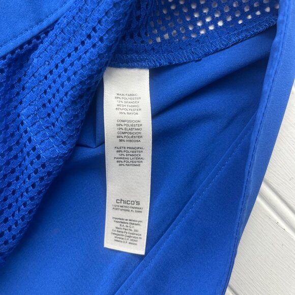 Chicos Weekends Blue Mesh Zip-Up Vest chico's Size 2 Large US - Picture 4 of 5